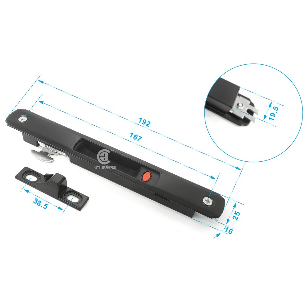 KEYI Factory Supplies Modern Design Automatic Aluminium Window Latch Lock With Hook South America Door and Window Accessories