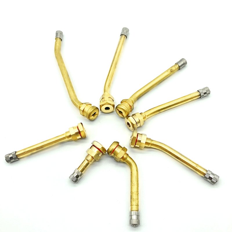 V3.20.6 Tubeless Metal Clamp-in Valves Compression Type Tire Valve Easy to Replace Yellow Brass Bus or Truck Valves