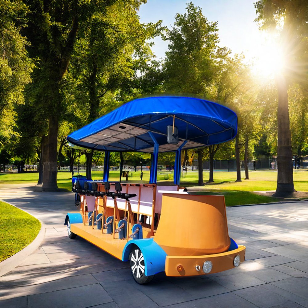 Mobile Bar Cart Electric Sightseeing Bus Vehicle Party Bike Pedal Pub Car Beer Bike for Sale 60V Tuk Tuk Electric 7 Seats Eec 16