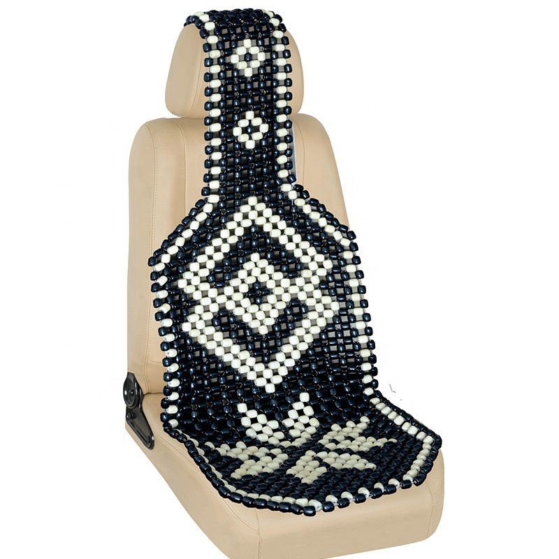 Natural Wood Beaded Car Truck Office Chair Cooling Seat Cover Massage Cushion Interior Accessories