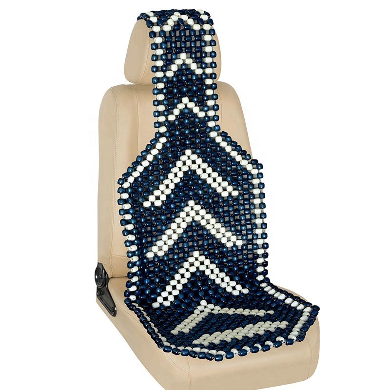Natural Wood Beaded Car Truck Office Chair Cooling Seat Cover Massage Cushion Interior Accessories
