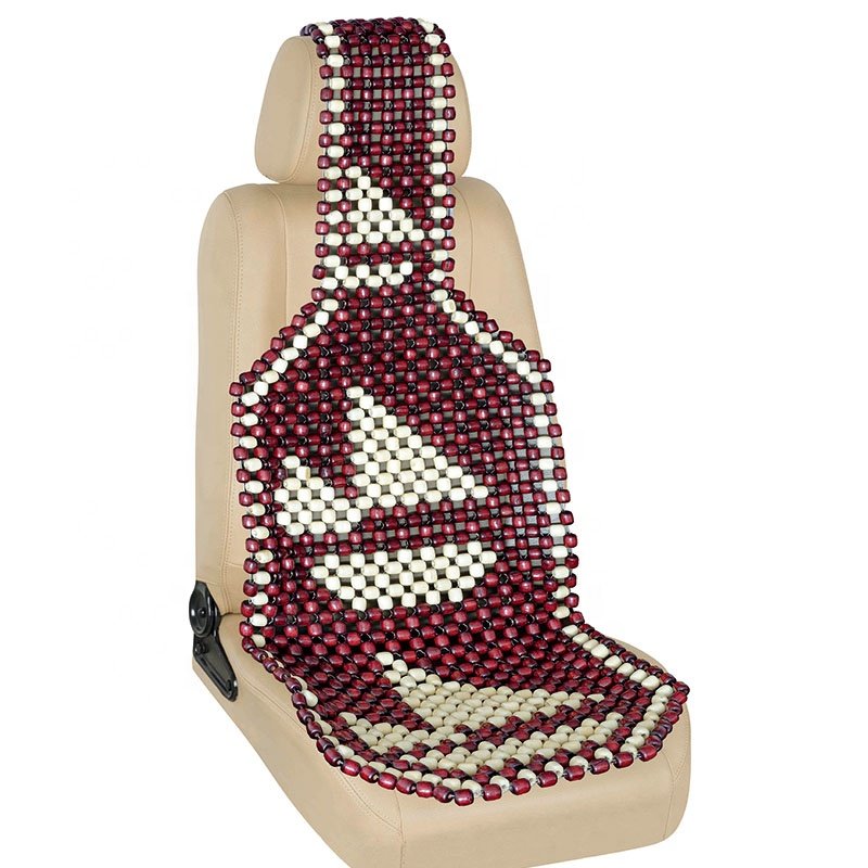 Natural Wood Beaded Car Truck Office Chair Cooling Seat Cover Massage Cushion Interior Accessories