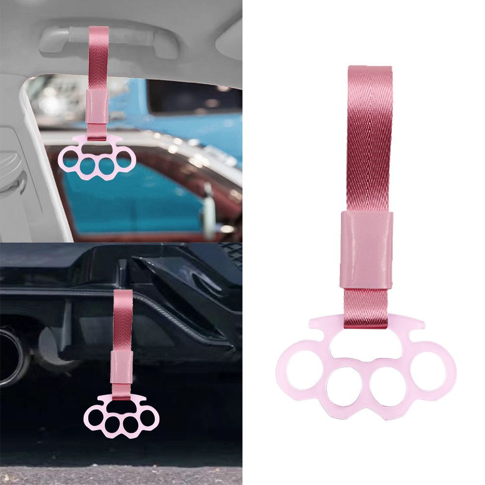 Universal 1Pcs JDM Style TSURIKAWA Pink Ring Subway Train Bus Handle Strap for Car Styling