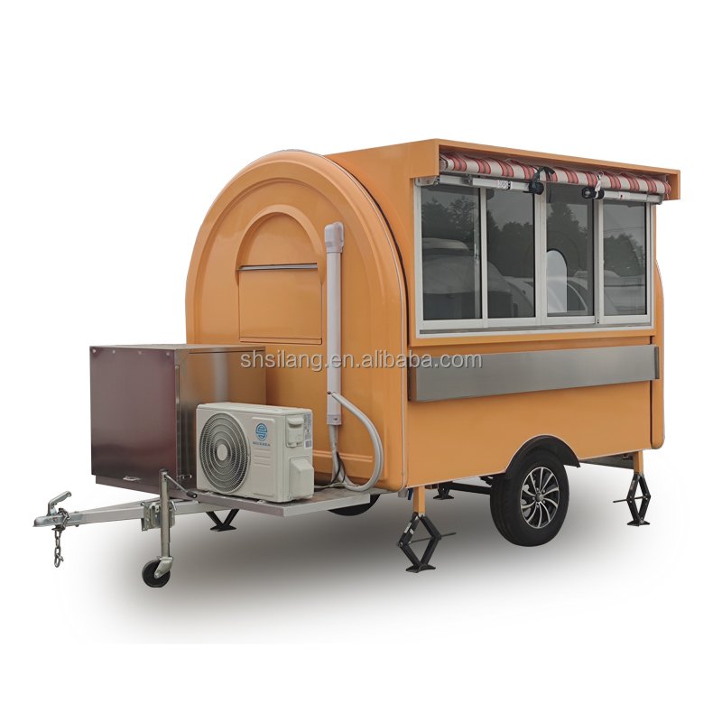 SEAMLESS Stainless Steel Towable Burger Vending Truck, Top Market Luxury Mobile Catering Trailer