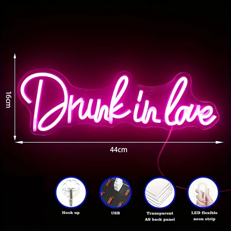 Fast Delivery Dropshipping Decoracion Lettering Light Logo Drunk in love Neon Sign Neon Lights Drop Shipping for Party