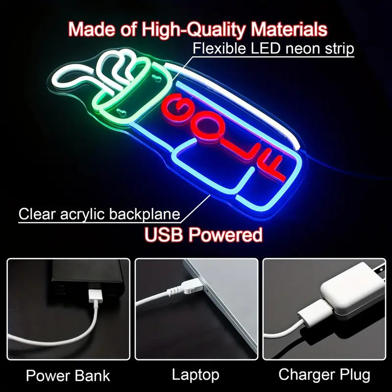Stylish Led Neon Lights Golf Can Be Used to Decorate the Wedding Ceremony Scene
