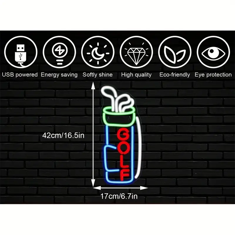 Stylish Led Neon Lights Golf Can Be Used to Decorate the Wedding Ceremony Scene