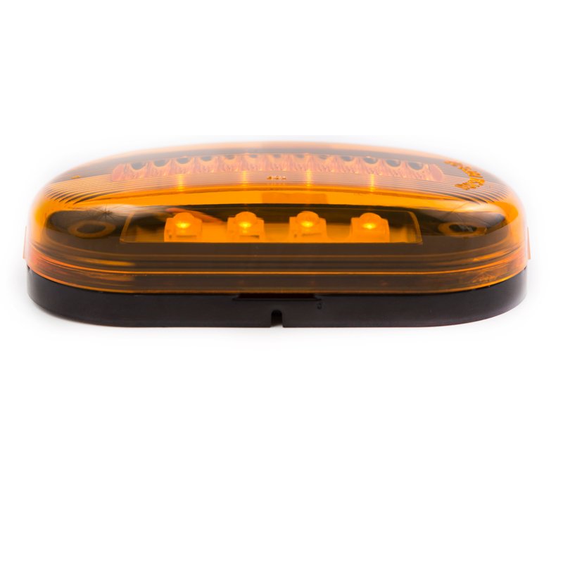 High Quality 4 Inch 10-30V Oval sealed Side Marker Light Amber PC Lens 4 Number LED Clearance Lamp for Truck Trailer School Bus