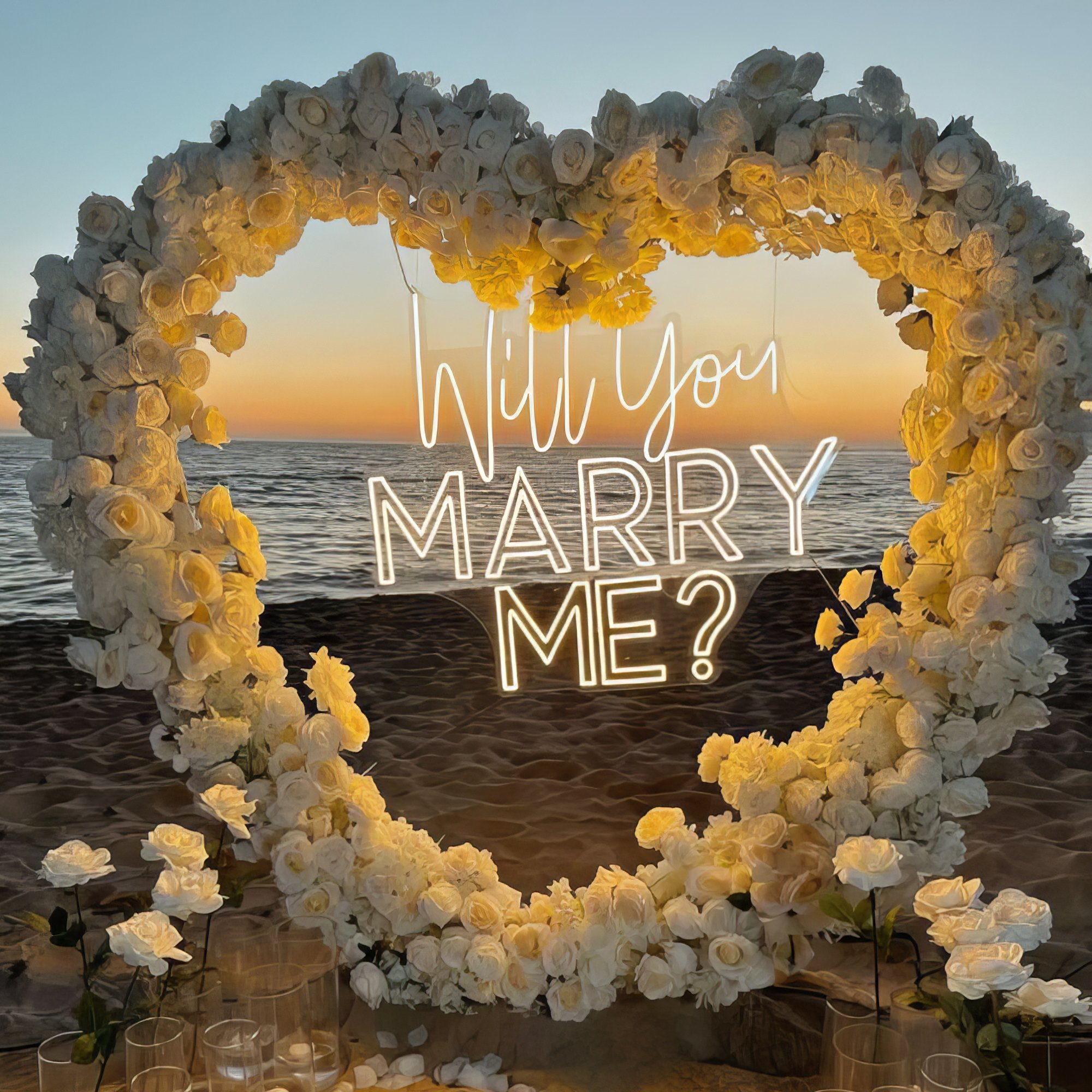 Custom Neon Sign Will Marry Me Led Sign Board Led Neon Sign Letters logo for Outdoor Wedding Party