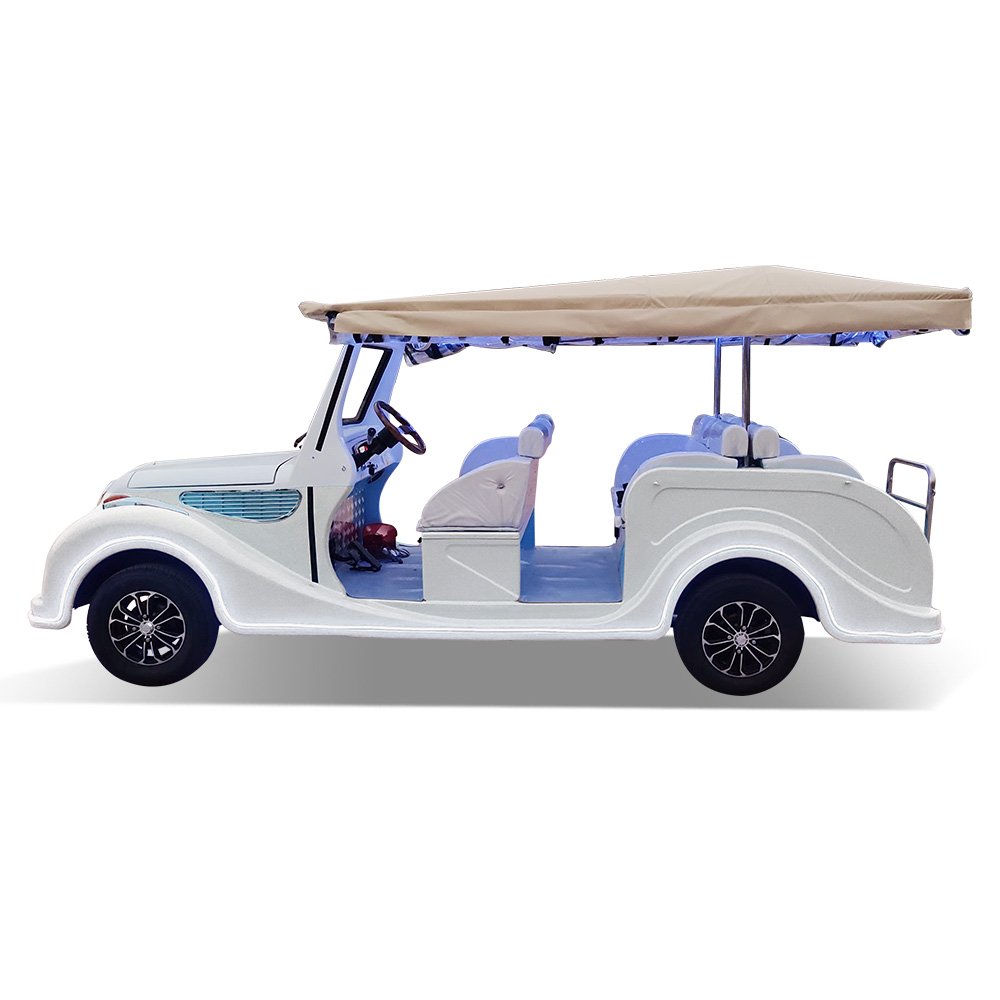 8 Seats Touring Electric Classic Sightseeing Vintage Car Golf Cart Lithium Battery Three Rows of Seats 5+3 Seats