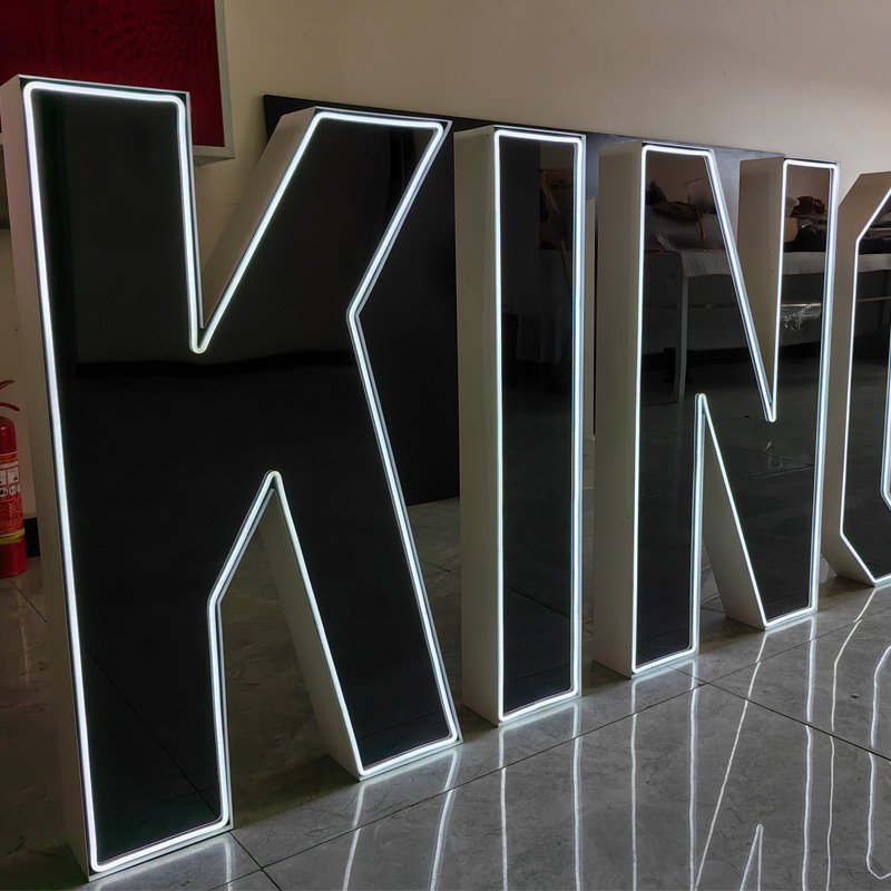 Hongsen Custom Outdoor Giant 3D Led Marquee Numbers 3ft 4ft Mirrored Marquee Letters Light up Letters for Party