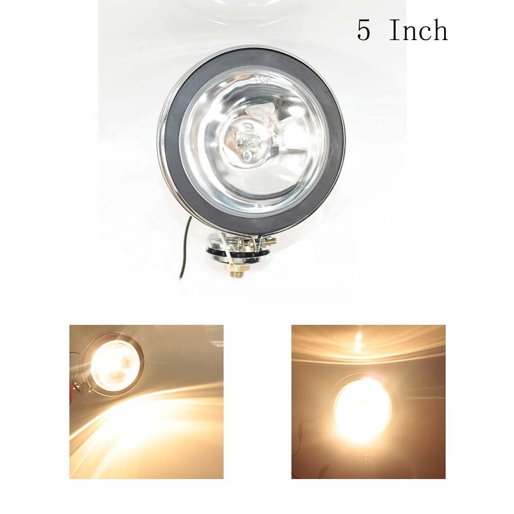 5" WHITE Chrome Angel Eye Halogen Car Spotlights Fog Spot Lights Foglights