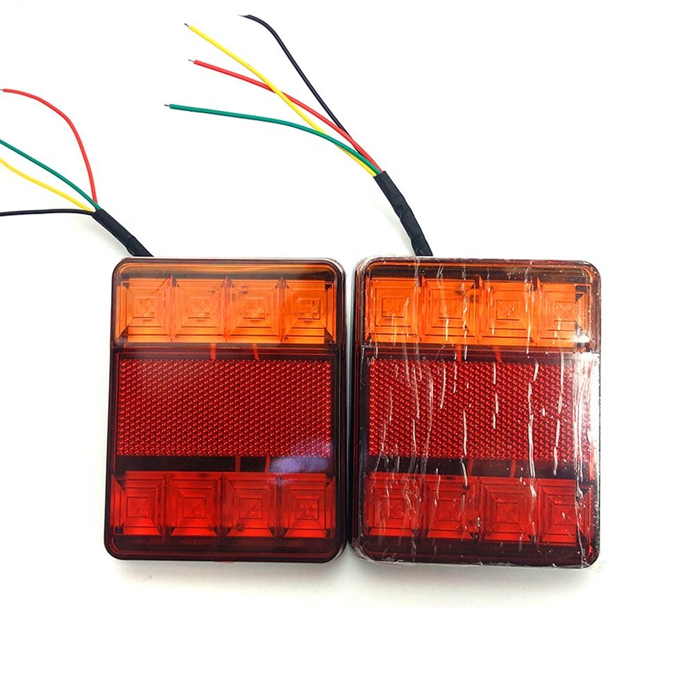 High Quality12 24V 8 LED Red Ambere Trailer Truck Stop Turn Rear Reverse Combination Tail Light for Tractor Lorry RV Camper