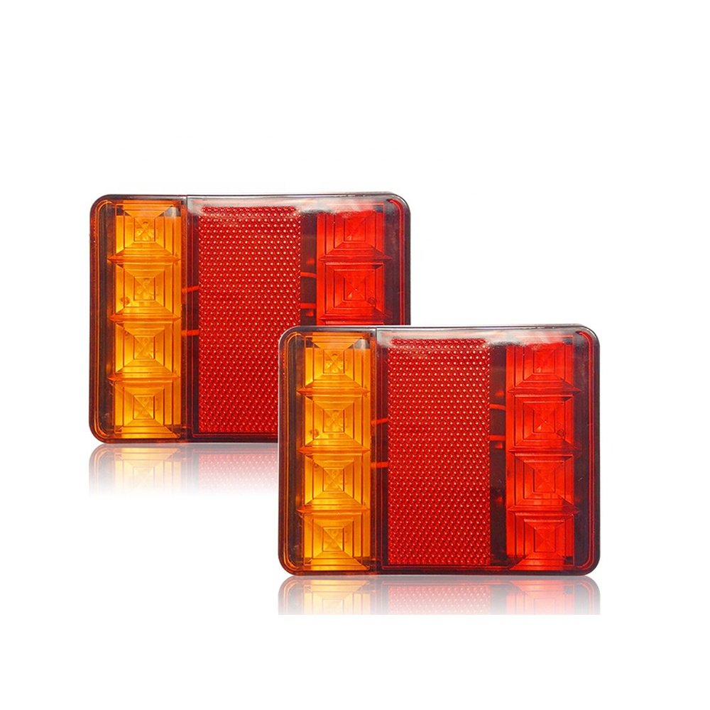 High Quality12 24V 8 LED Red Ambere Trailer Truck Stop Turn Rear Reverse Combination Tail Light for Tractor Lorry RV Camper
