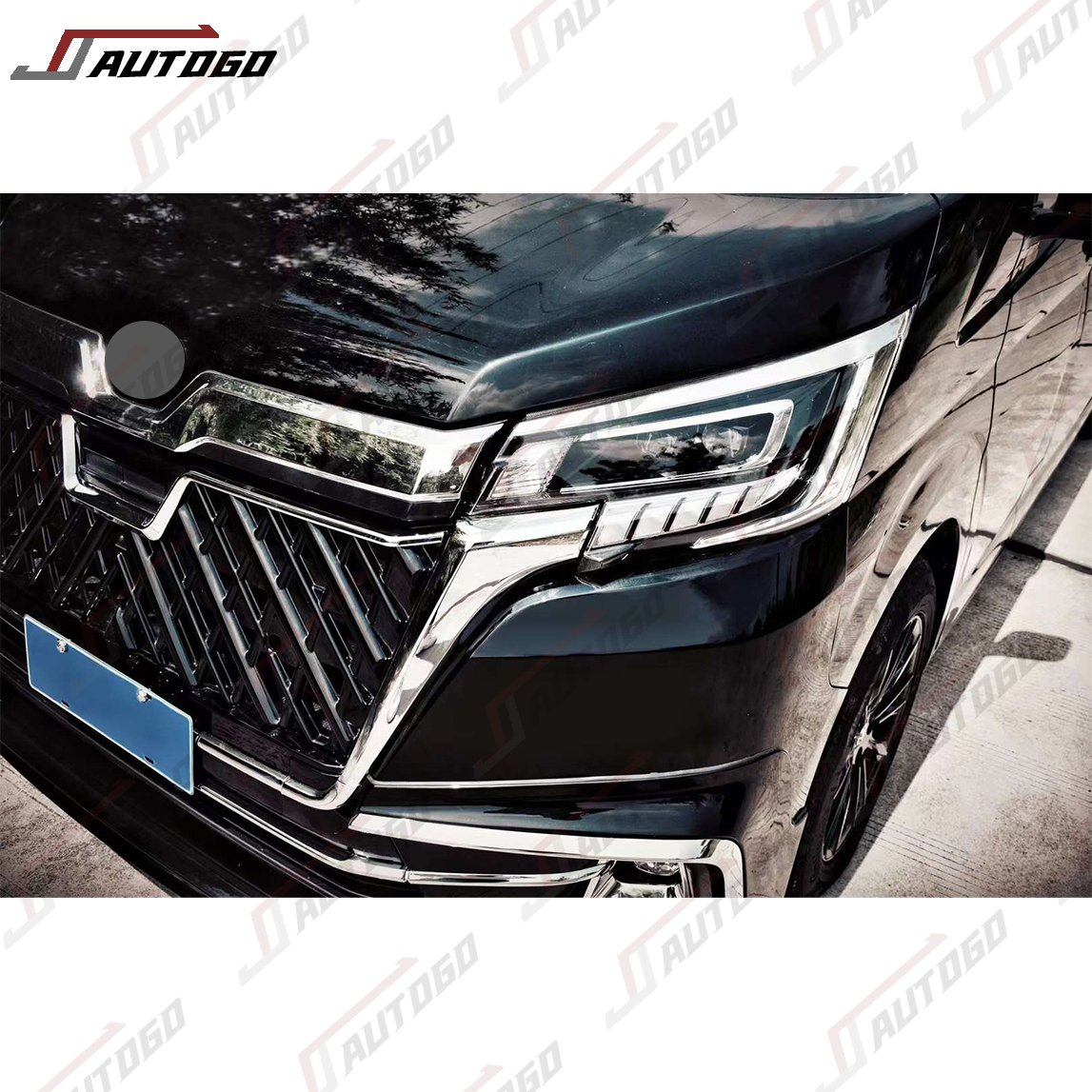 Auto Modification Conversion Body Kit for Toyota Hiace 2019-2023 Upgrade to Wald Style Front Rear Bumper Headlight Taillight