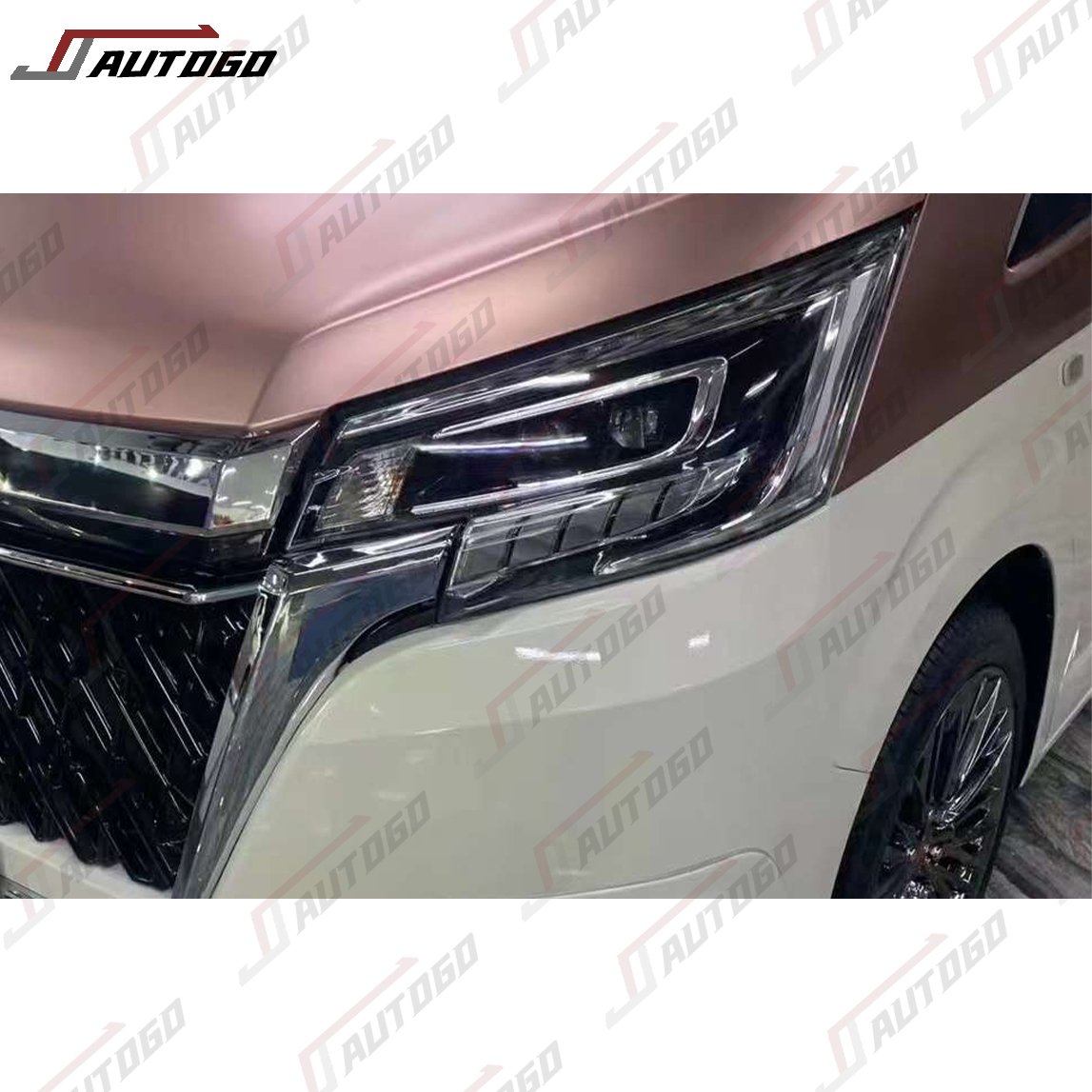 Auto Modification Conversion Body Kit for Toyota Hiace 2019-2023 Upgrade to Wald Style Front Rear Bumper Headlight Taillight