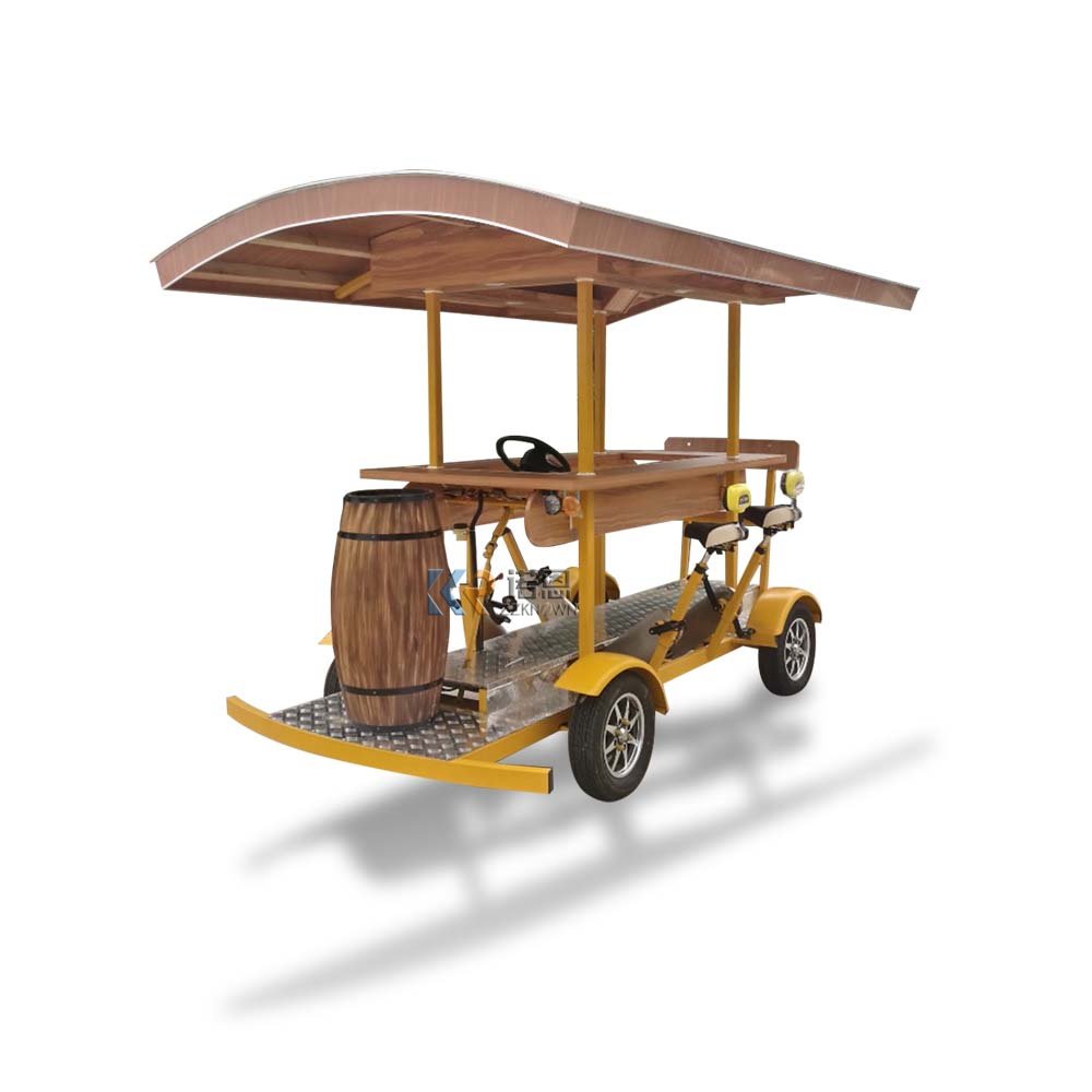 2025 Luxury Electric Pedal-Riding Beer Bike Upgrade Mobile Bar Beer Truck Sightseeing City Bus Party Bike Pedal Pub Beer Bike