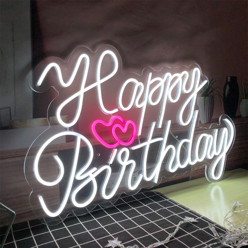Best Seller China Manufacturer Custom Happy Birthday Party Bar Store Home Decoration LED Neon Sign