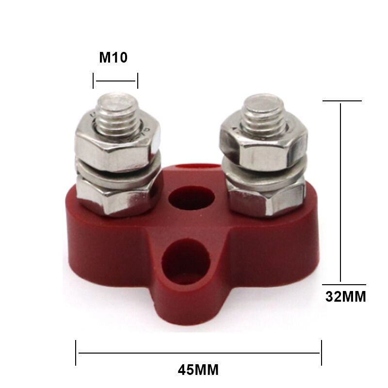 Dual Stud Heavy Duty RV Battery Terminal Combination Common Red Black M10 Interior Accessories