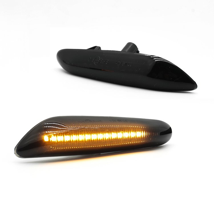 Amber Dynamic Turn signal Lamp with Smoke Black Len Flow Side Blinker Indicator Yellow Sequential Led Car Side Marker Light