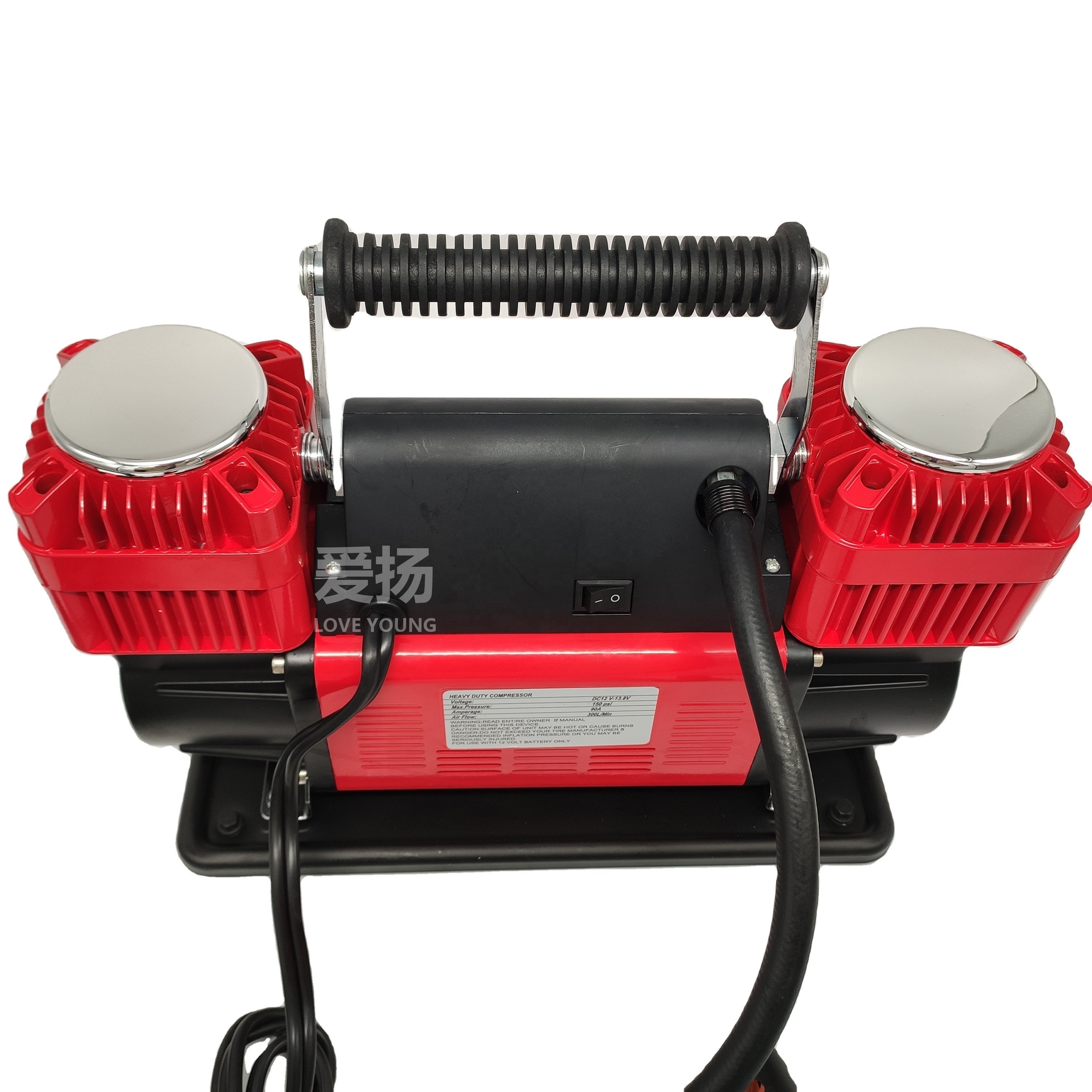 High Flow Mini Portable 2 Cylinders Inflator Air Pump Connectors 150psi Tire Air Compressor for Car with Europe Color Box 12V