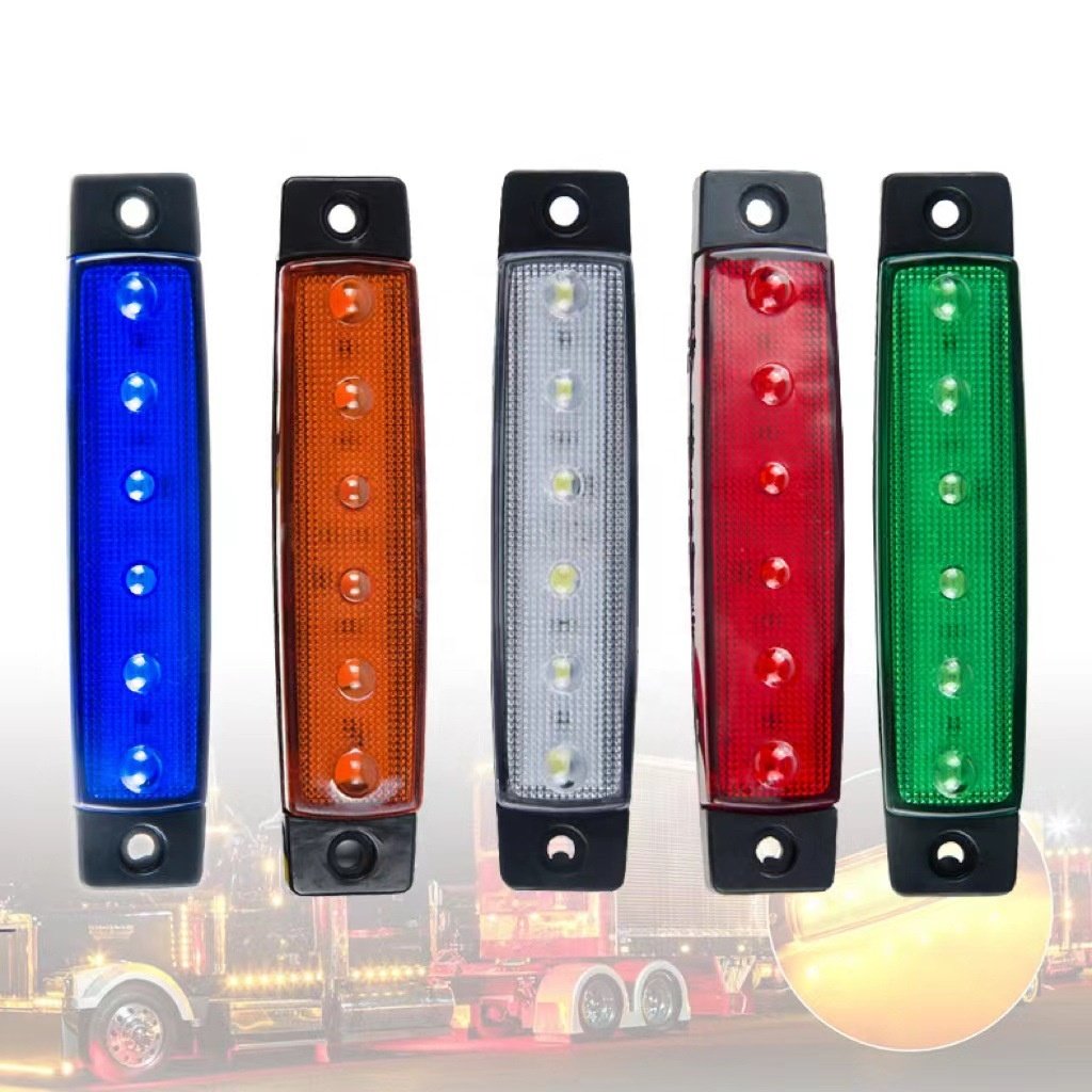 12V 24V 6 SMD LED Auto Car Bus Truck Lorry Side Marker Indicator Lamp Amber Red Blue Green White Truck Clearance Lights