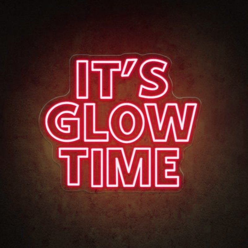 Custom Salon Shop Led Neon Sign Store Business logo Design It's Glow Time Led Neon Sign Light for Wall Decoration