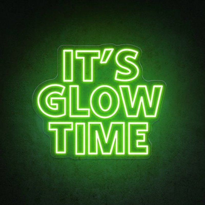 Custom Salon Shop Led Neon Sign Store Business logo Design It's Glow Time Led Neon Sign Light for Wall Decoration