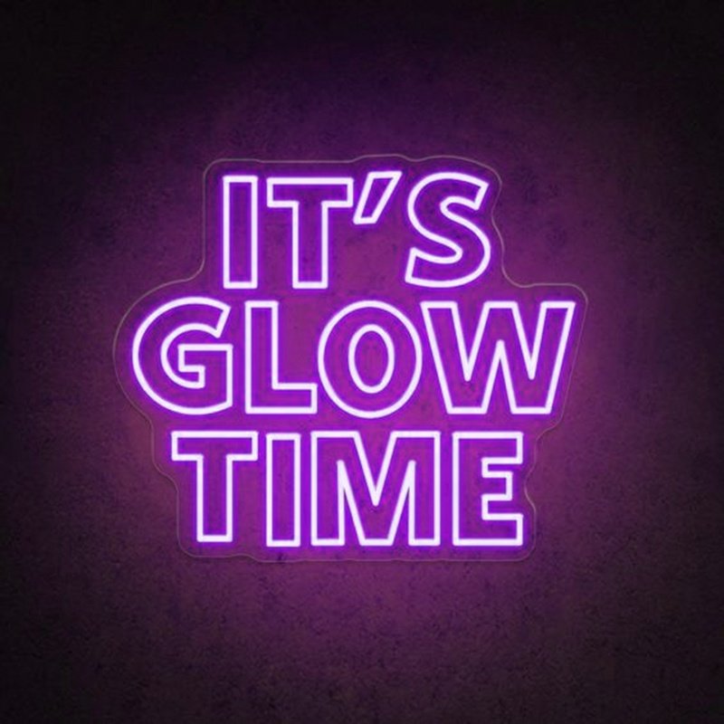 Custom Salon Shop Led Neon Sign Store Business logo Design It's Glow Time Led Neon Sign Light for Wall Decoration