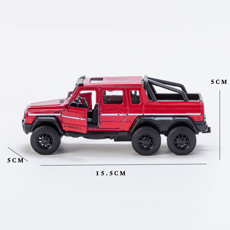 1:32 Alloy Cross-Border Pickup Truck Model Kids' Push-Back Plastic Ornaments Moving Wheels Off-Road Vehicle Toy for Boys