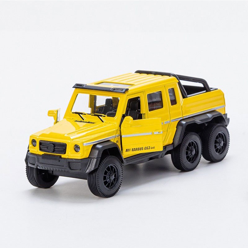 1:32 Alloy Cross-Border Pickup Truck Model Kids' Push-Back Plastic Ornaments Moving Wheels Off-Road Vehicle Toy for Boys
