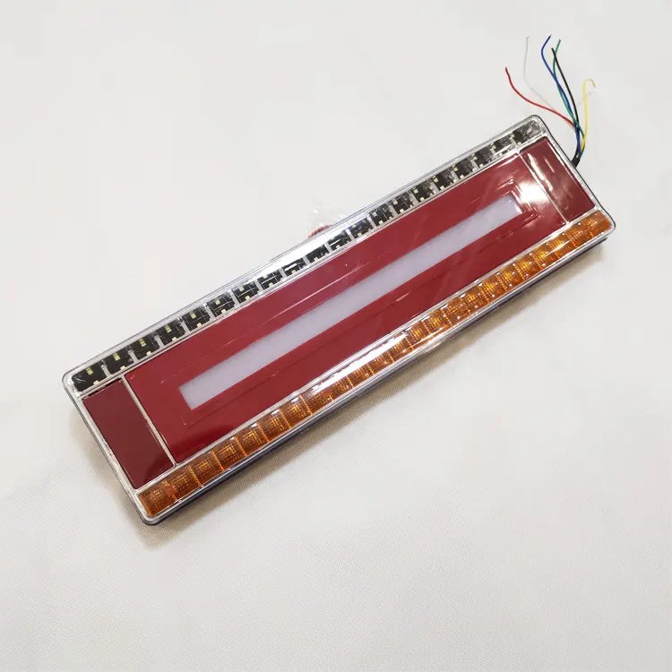 24v High Quality Thickened Red Amber White Led Truck Trailer Tail Lights Lamps With Ground Light