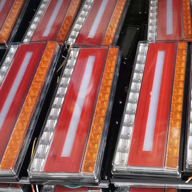24v High Quality Thickened Red Amber White Led Truck Trailer Tail Lights Lamps With Ground Light