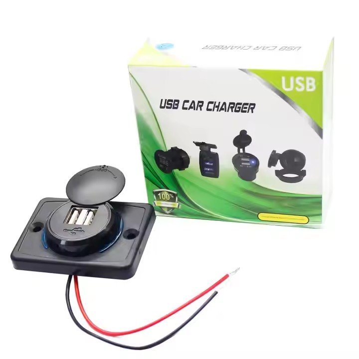 Waterproof Panel Mount 3.1A Massage Chair Marine Boat Car Bus Seat Dual Charging Port Bus USB Charger with LED