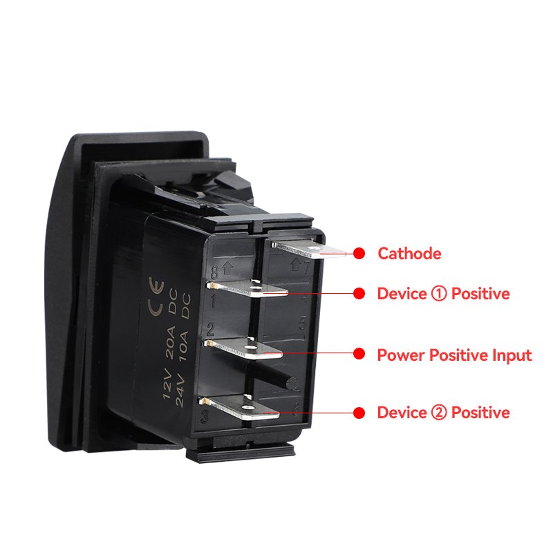 Wholesale 12v 24v Double Lamp Switch Marine Rocker Toggle Horn Momentary Button Black Boat Rocker Panel Switch for Vehicles