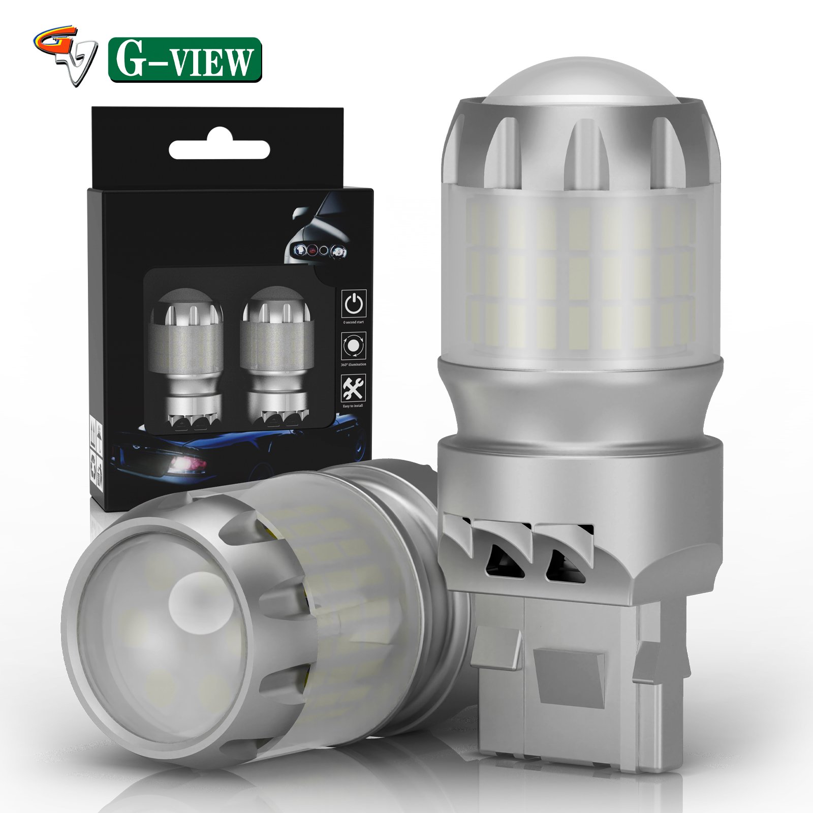 Gview 7440 Tail Lights LED Light Bulb Canbus No Error 3157 LED White Canbus 7441 992 W21W LED Bulbs Car 1156 Turn Signal Bulbs