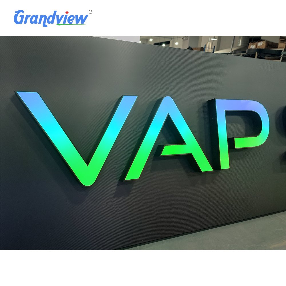Grandview Custom Led Company Logo Sign 3D Light up Metal Acrylic Backlit Channel Letter Advertising Signs