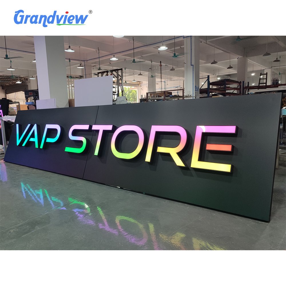 Grandview Custom Led Company Logo Sign 3D Light up Metal Acrylic Backlit Channel Letter Advertising Signs