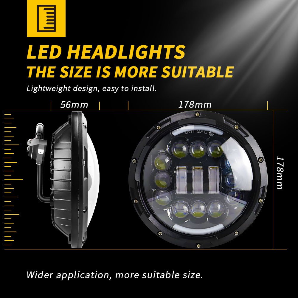 7inch 60W 4 Light Modes Led Spotlight Fog Driving Lamp Angel Eye Motorcycle Headlight for Truck Wrangler Accesorios Para Motos