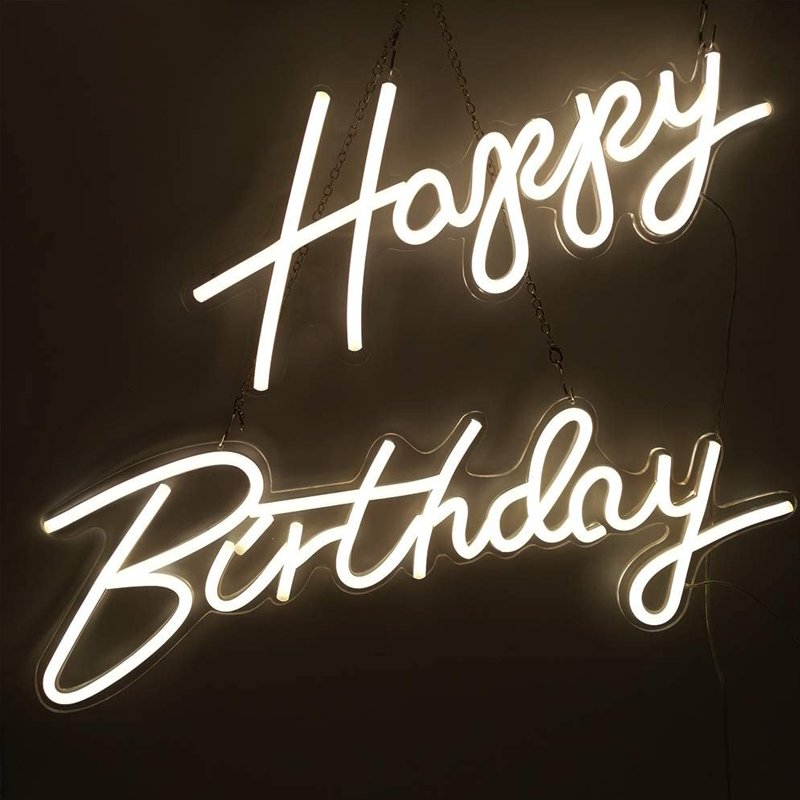 Drop Shipping NO MOQ Marry Me Happy Birthday Custom Led Neon Light Sign for Bedroom Wall Party Wedding Decor