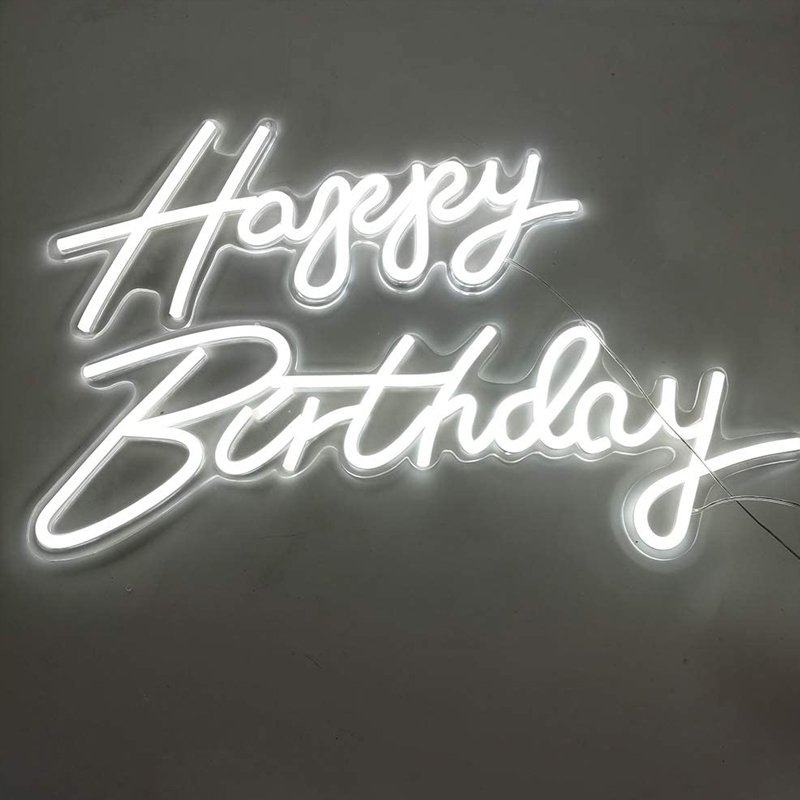Drop Shipping NO MOQ Marry Me Happy Birthday Custom Led Neon Light Sign for Bedroom Wall Party Wedding Decor