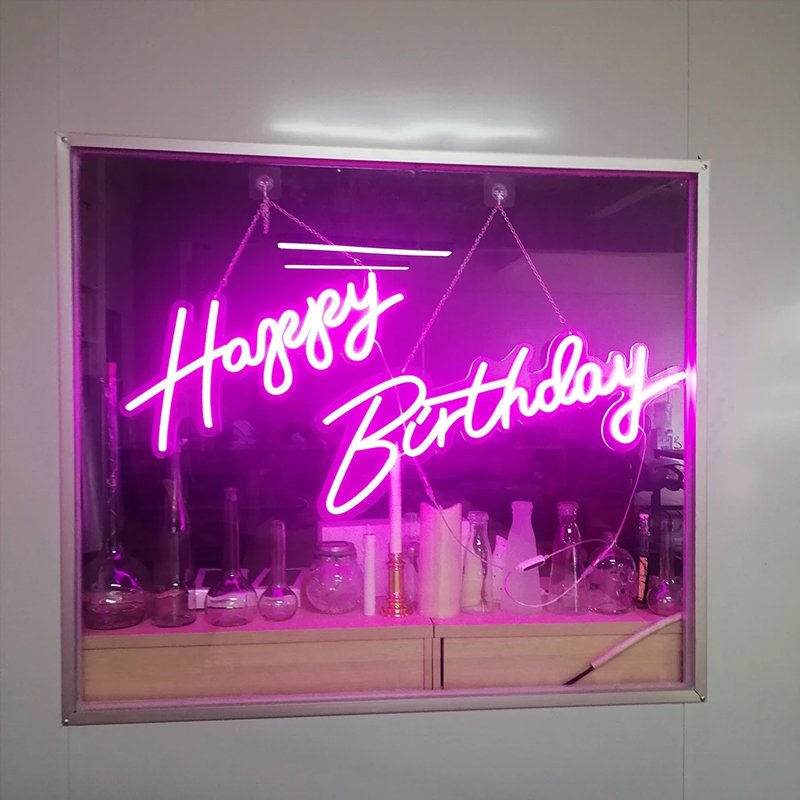 Drop Shipping NO MOQ Marry Me Happy Birthday Custom Led Neon Light Sign for Bedroom Wall Party Wedding Decor