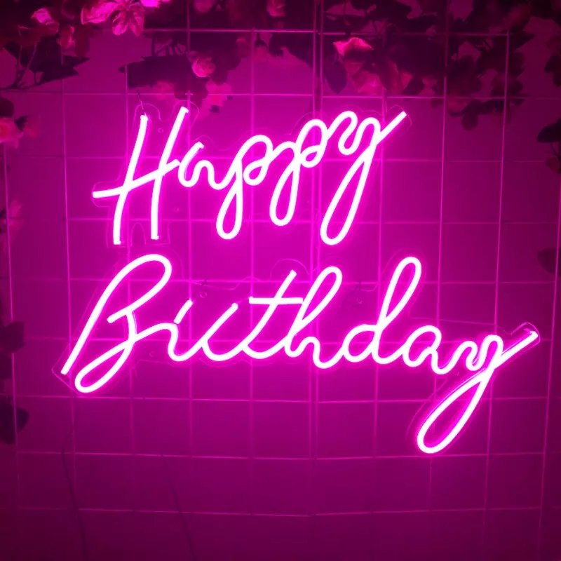 Drop Shipping NO MOQ Marry Me Happy Birthday Custom Led Neon Light Sign for Bedroom Wall Party Wedding Decor