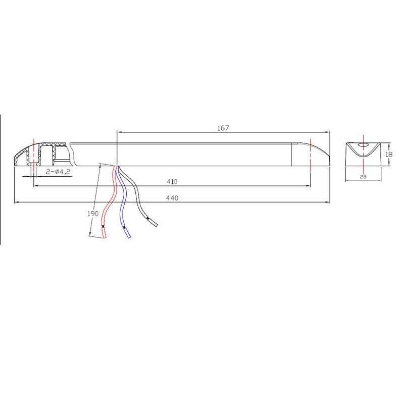 High Quality 17" 10-30v 12V 24V Amber Led Light bar Rear Warning Lamp Light Systems Led Turn Tail Light for Truck Trailer Lorry