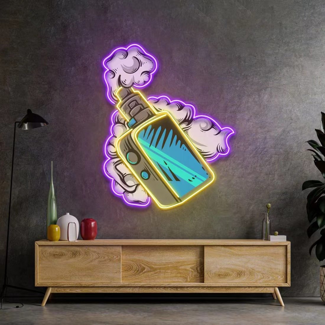 Full Color Custom Logo UV Print Hand Smoker Acrylic Led Neon Signs Cigarette Neon Artwork Lights for Smoking Shop Wall Art Decor
