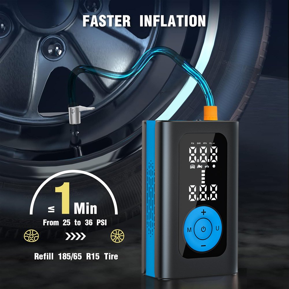 2024 New Arrival Portable Air Compressor Mini Tire Inflator Air Pump for Car Tires Bike&Motorcycle Electric Car Vacuum Pump
