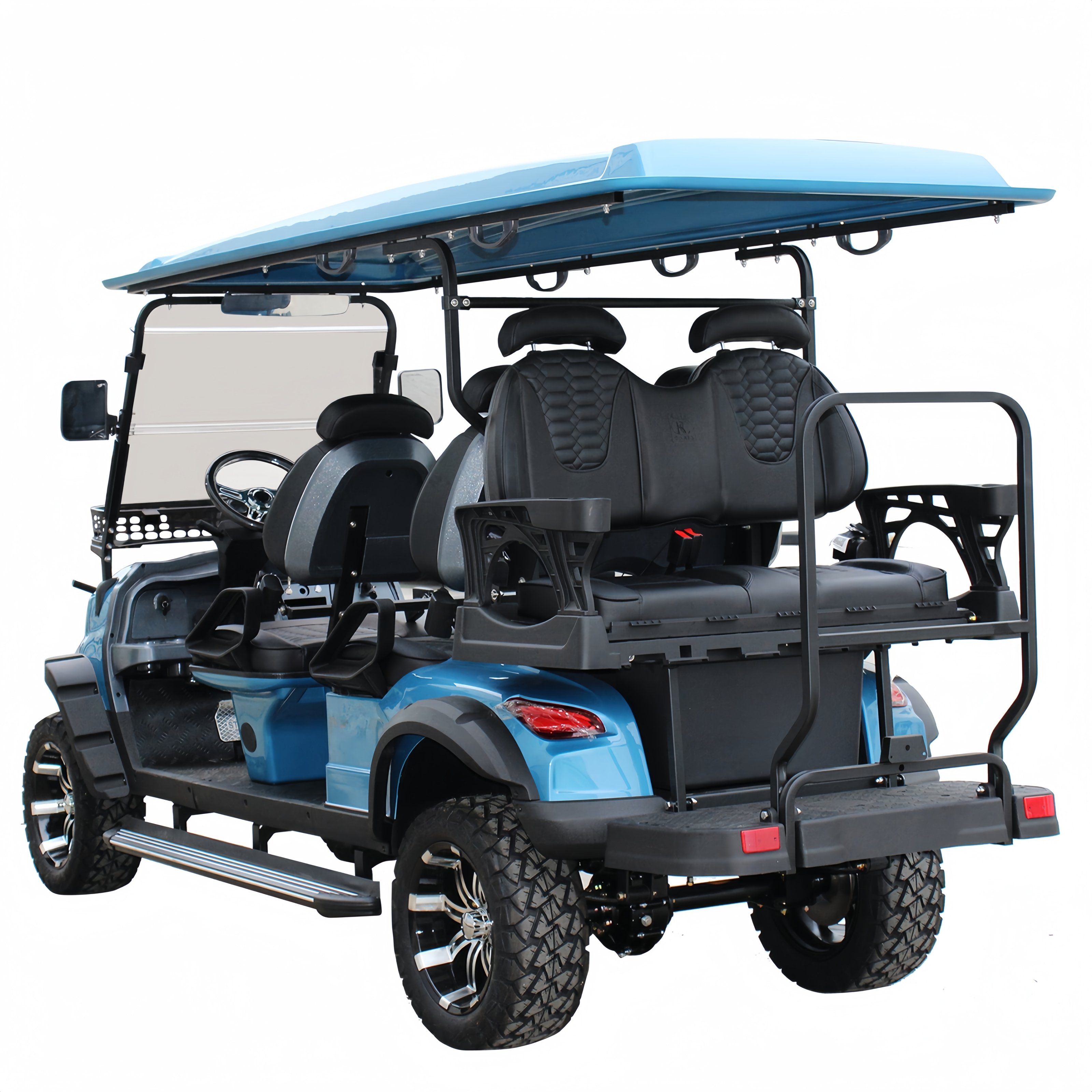 Custom 4-Wheel Drive Electric Golf Cart 2+2 Seater Utility Vehicle 48V Battery Manufactured in China