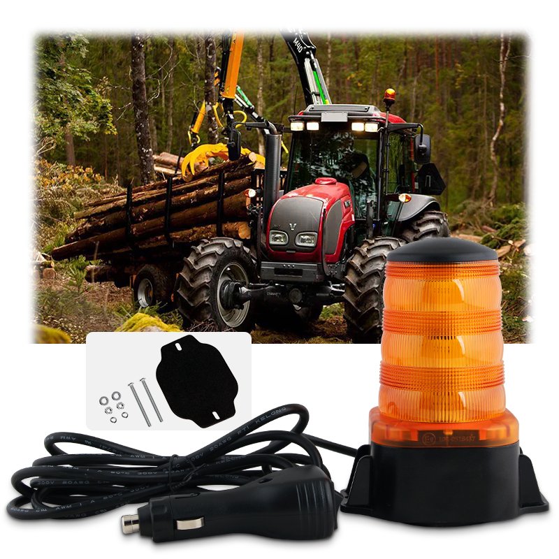 Led Strobe Beacon Light for Mower Trucks Snowplow 24W Led Flash Rotating Emergency Warning Light