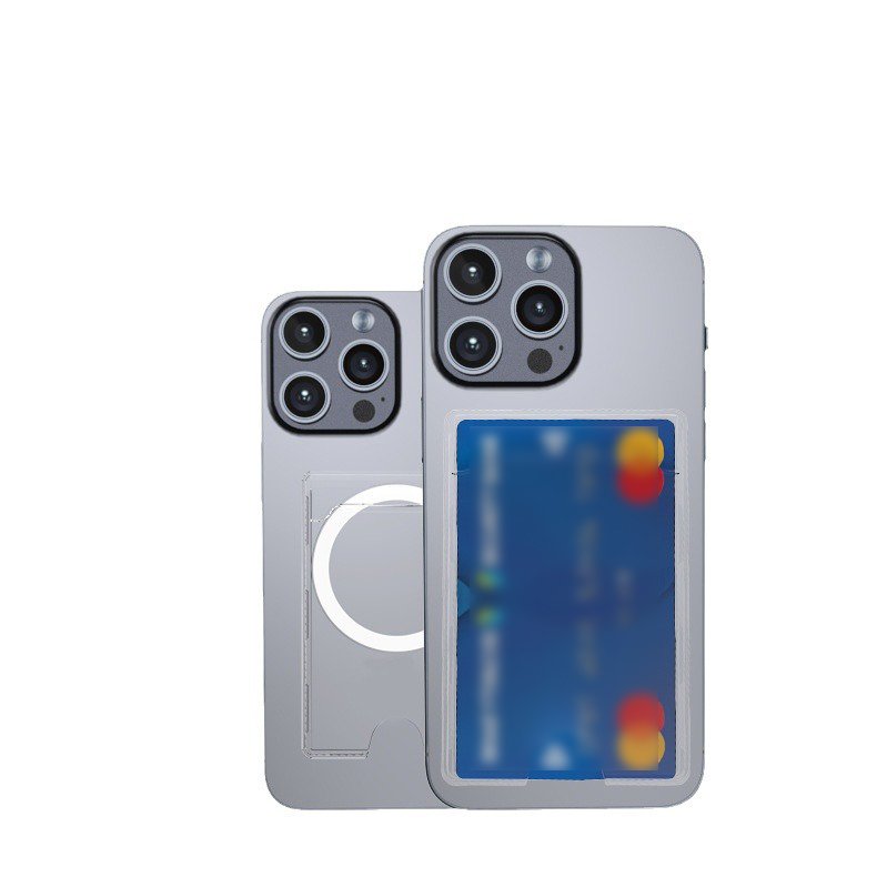 Hot Selling High Quality Mobile Phone case for Wallet With Magnetic Card Slot for iPhone case Transparent Card Holder