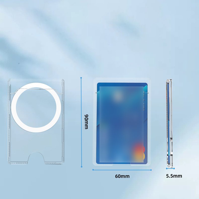 Hot Selling High Quality Mobile Phone case for Wallet With Magnetic Card Slot for iPhone case Transparent Card Holder